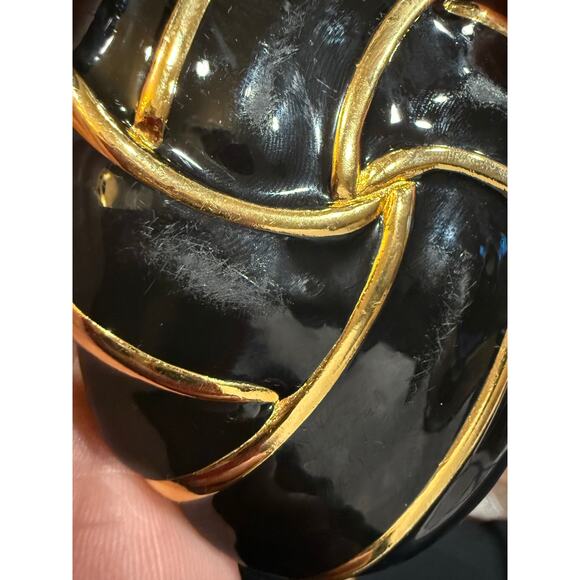 Vintage Day-Lor Belt | 1980s Stretch Cinch Belt with Swirled Black & Gold Buckle - Picture 5 of 16